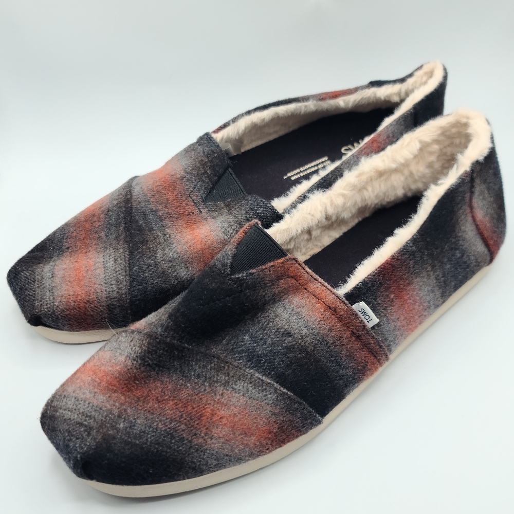 TOMS Plaid Textile Alpargata  Size 11.5 Loafer Flat Casual Comfort Shoes ,No Box